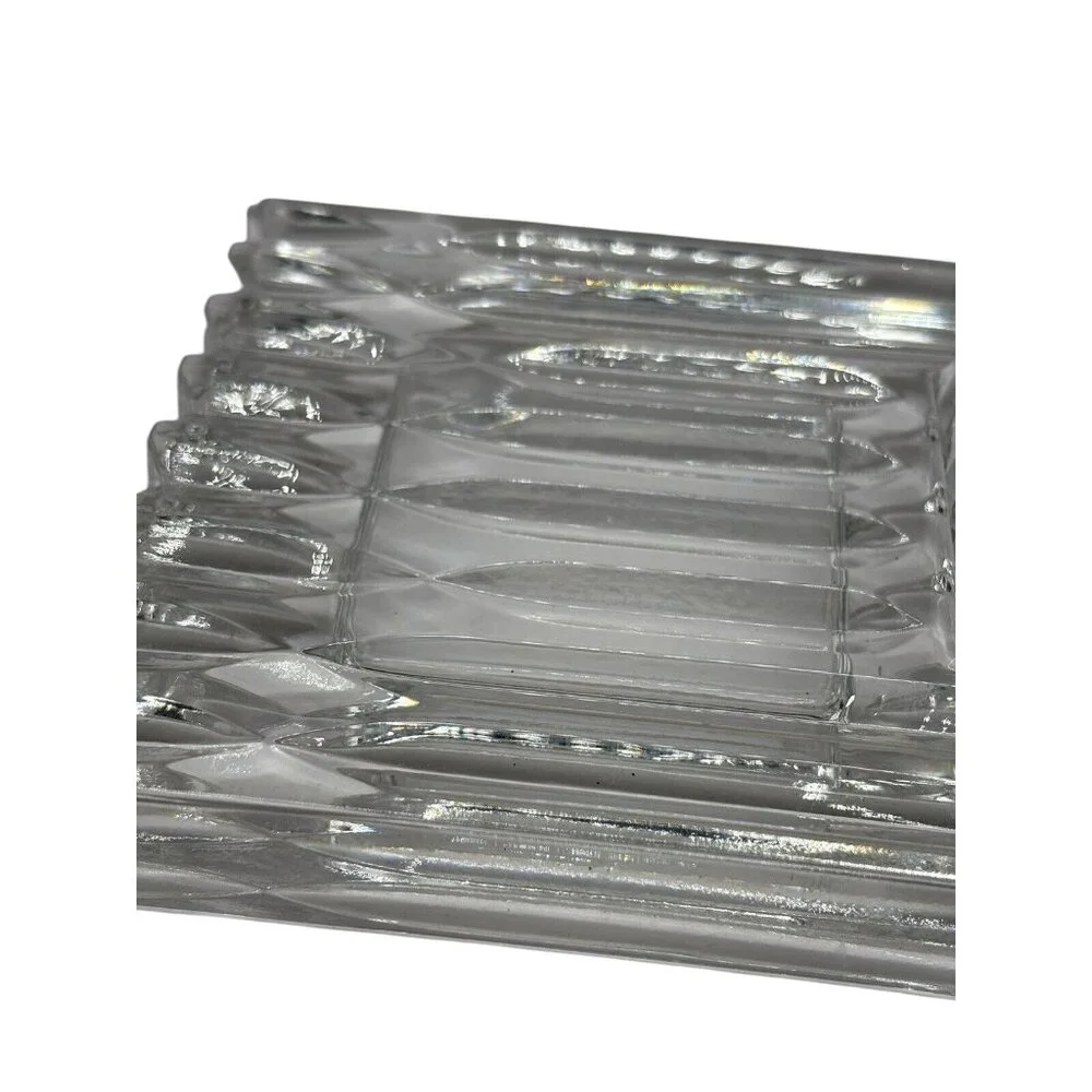 Picture Frame Solid Glass Wavy Sides Thick Glass Stand In‎ Back 2 x 2 In Picture